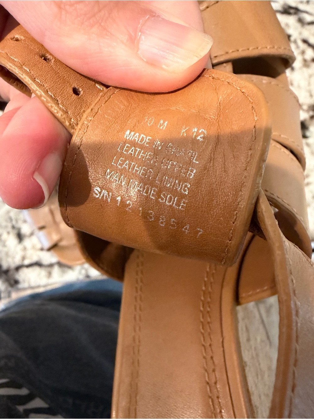 Tory Burch Tan Woven Leather Ankle-Strap Sandals - Picture 5 of 5